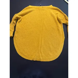 Express Mustard Yellow Shaker Stitch Knit Crew Neck Oversized Sweater Womens‎ M thumbnail 5