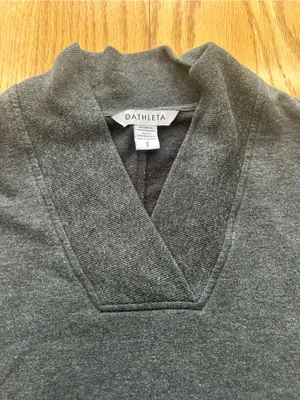 Athleta Clarity V-Neck Sweatshirt Womens Small S‎ Gray Shawl Neck Nirvana L/S thumbnail 5