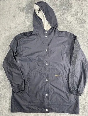Vintage Nike Jacket Woman's SZ S Blue Windbreaker Rain Coat Y2K 90s Spellout thumbnail 1