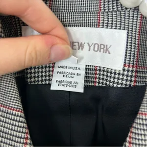Vintage Jones New York Plaid Herringbone Houndstooth Double Breasted Blazer thumbnail 9