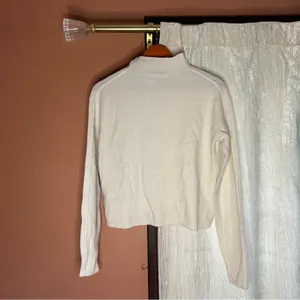 Everlane Good Merino Wool‎ Mockneck Sweater Old Money Cream White NWT Size XS thumbnail 7