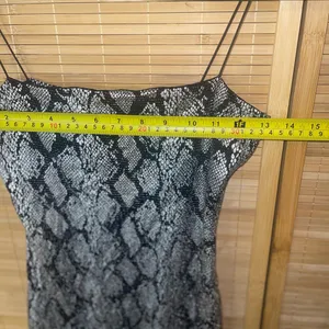 Windsor silver black snakeskin mini dress woman’s medium STRETCHY! thumbnail 7