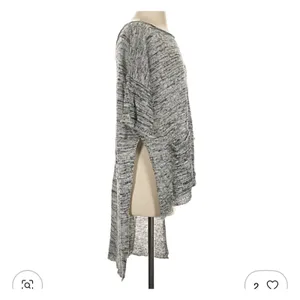 Free People NWT $98 Melange Hi-Lo Pullover Sweater Tunic Top XS Oversized Gray thumbnail 3