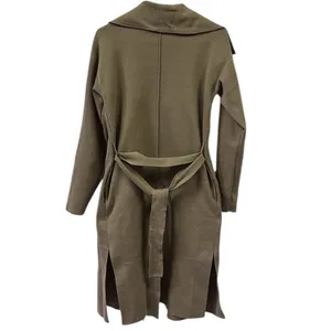 Love Tree Neutral Tan Soft Knit Belted Cardigan Trench Coat Womens Medium thumbnail 10