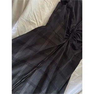 Antonio Melani Black Tonal Plaid Puff Sleeve Ruched Midi Dress Size 8 thumbnail 6