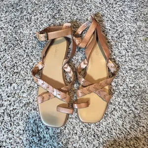 Madewell Tan Leather Braided Strappy Gladiator‎ Toe Loop Sandals Women 9.5 Flat thumbnail 2