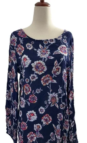 Billabong Dress Medium Floral Blue Open Back Summer Dress thumbnail 3