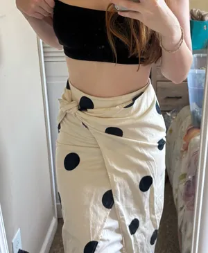 Future Collective x Jenny K. Lopez Faux Wrap Polkadot Midi Skirt Size 2 thumbnail 5