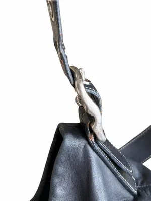 Vintage Coach 1415 Soho Slim Black Leather Hobo Fringe Tassel Shoulder Bag Y2K thumbnail 11