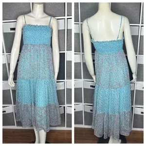 LABEL RITU KUMAR Blue Floral Printed Maxi Dress Size Small thumbnail 3
