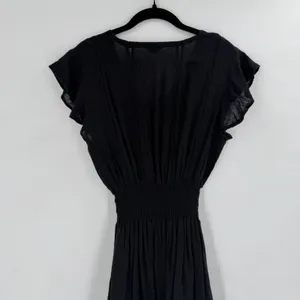Rails Tara Dress Womens XS Black Linen Blend Smocked Lace Boho Cottagecore‎ thumbnail 11