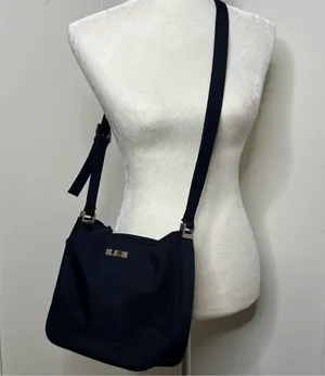 Vintage Strada Navy Blue Purse Handbag Crossbody Several Compartments thumbnail 1