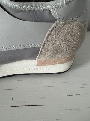 Balenciaga Race Runner Sneakers Women 37 Gray Silver Black Suede Mesh Shoes thumbnail 5