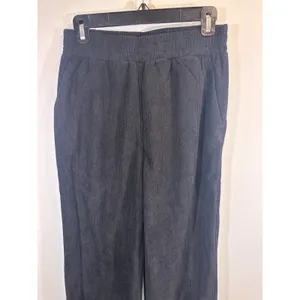 Halara Black Corduroy Elastic Waist Wide Leg Lounge‎ Pants Small NWT thumbnail 3
