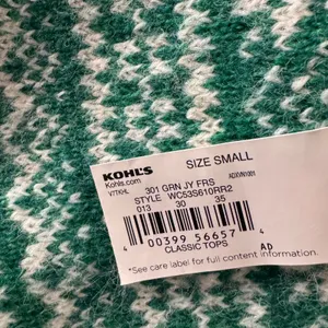 Croft & Barrow Small Sweater Fair Isle Crew Neck Long Sleeve Pullover Green New thumbnail 6