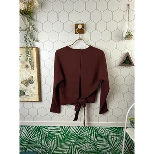 Wilfred by Aritzia Laon Copper Brown Open Back Blouse - Size - Small thumbnail 6