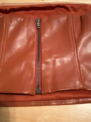 The Clothing Exchange Company Faux Leather Dark Orange Brown Tube Top thumbnail 7