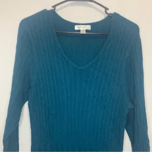 Dressbarn Blue Ribbed Sweaterdress Women's 1X thumbnail 3
