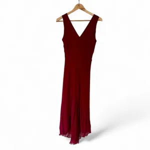 Vintage 90s Jonathan Martin Studio 100% Silk V-Neck Midi Dress Size S thumbnail 4