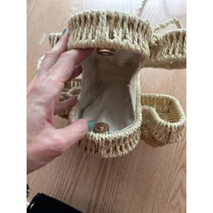 New Women’s Savanna Straw Cactus 🌵Handbag👜Purse Snap Closure Natural 7.5”x7.5” thumbnail 11