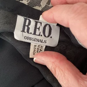 Vintage R.E.O. Originals 70's Black sheer dress with Lace Size 14 Retro preppy thumbnail 7