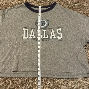 Tailgate Dallas Cowboys Cropped T-Shirt Medium Grey thumbnail 3