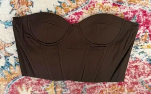 SheIn brown cropped corset top thumbnail 1