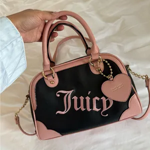 Juicy Couture Embroidered Juicy Black Pink Crossbody Bag thumbnail 1