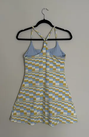 Outdoor Voices TechSweat Move Free Active Dress Size M Checkered Print Sport EUC thumbnail 4
