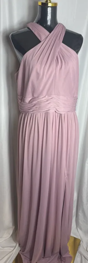 David’s Bridal formal gown blush Pink Halter Dress elegant effortless 16 NWT thumbnail 1