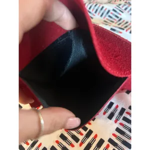 CARTIER Suede Leather Pouch Red International Service Gift Bracelet Watch Ring thumbnail 5