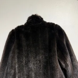 Black Faux Fur Vintage Jacket Sz M thumbnail 11