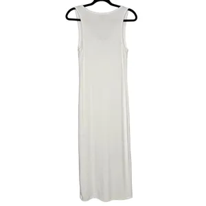 True Religion M Horseshoe Logo Stretch Lace Up Midi Dress Tank Top White $129 thumbnail 4