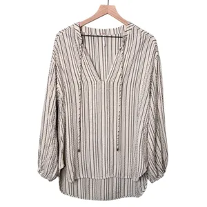 Free People Rhythm Of The Night Striped Tunic Top Ivory Black Women’s Size Small thumbnail 5