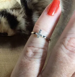 Cross Sterling Silver Toe Ring Midi Ring thumbnail 5