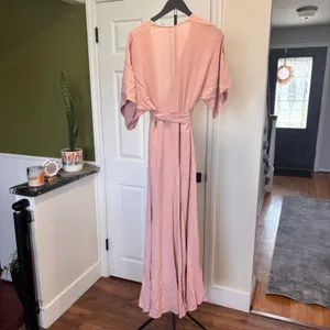 Reformation Winslow Wrap Maxi Dress in Blush Pink Women's Size Large READ FLAW thumbnail 5