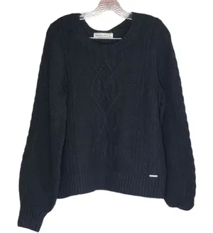 Abercrombie cable knit‎ sweater L thumbnail 1