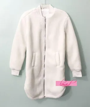 Angel's Advocate Bomber Sherpa Fuzzy Teddy Faux Fur Long Coat Jacket thumbnail 9
