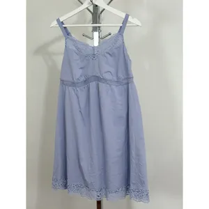 UNDERSTANCE Womens Size S Blue Lavender Lace Trimmed Chemise Sleepwear Nightgown thumbnail 4