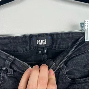 Paige Skinny‎ Jeans Black Raw Hem Sz 26 thumbnail 3