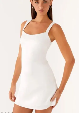 Peppermayo Odette Satin Mini Dress White thumbnail 1