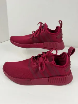Adidas NMD_R1 Women’s 7.5 Burgundy Boost Knit Sneakers Running Shoes Casual thumbnail 2