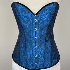 Corset Hour Glass Waist Training Women’s Size M Blue Costume Coquette thumbnail 2