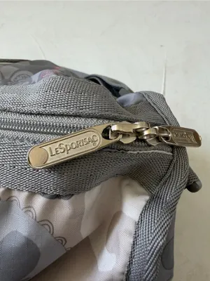 LeSportsac Large Weekender Duffel Bag Grey Pink Floral Butterfly thumbnail 6