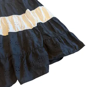 Hutch x Anthropologie Black White Tiered Maxi Skirt Eyelet Cotton Size Small thumbnail 10