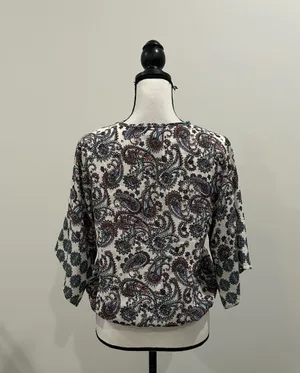 OLM Paisley Surplice Blouse Multiple Size M thumbnail 4