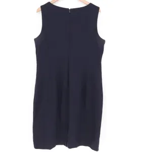 Talbots Dress Womens 16 Sleeveless Shift Navy Blue Faux Pocket Good thumbnail 4