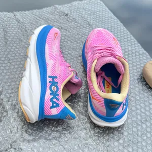 Hoka One One Clifton 9 Pink Running Shoes with White Diagonal Stripes #running #athletic women size 7.5 ( new no box) thumbnail 5