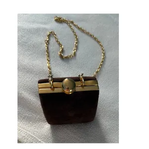 Inge Christopher Purse Clutch Crossbody Bag Small Faux Suede Gold Chain thumbnail 9