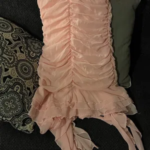 SheIn Pink,silk party dress with lots of frills. Size small. Never worn. Barbiecore thumbnail 4